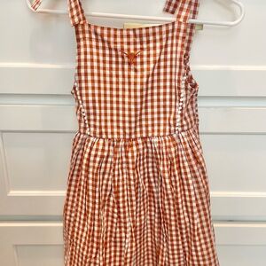 NWT Hook Em’ Orange Gingham Kids Dress